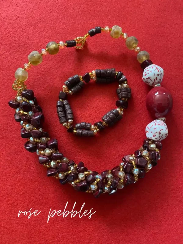 African Hand made Traditional Female Necklace Bracelet Set